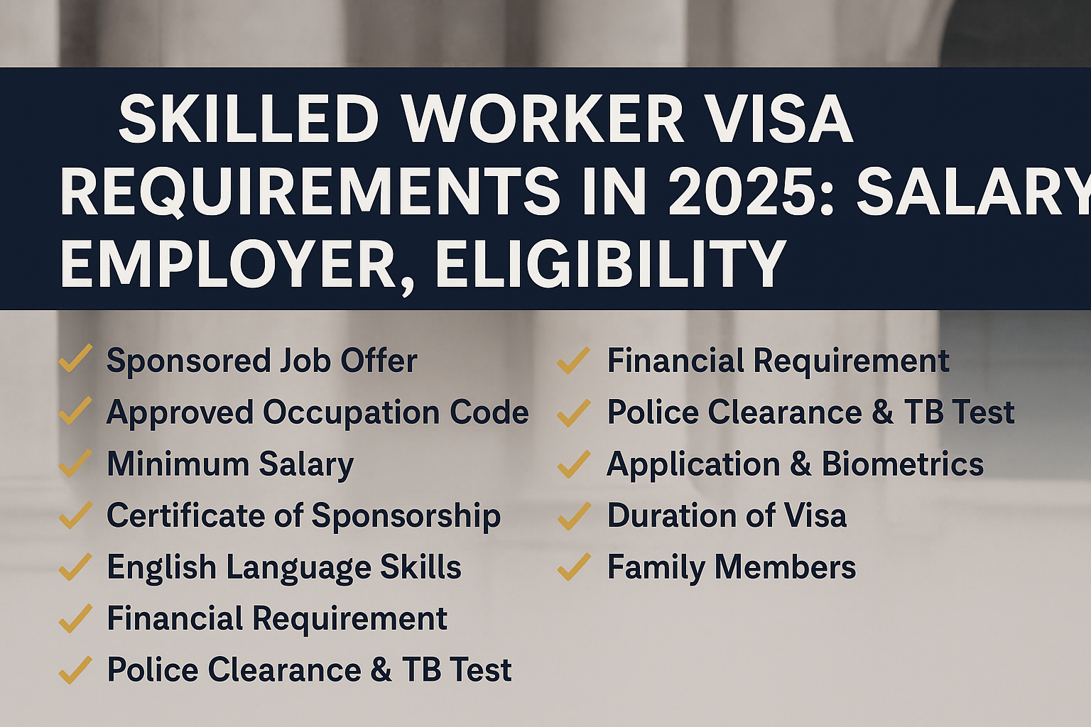 Skilled Worker Visa Requirements in 2025: Salary, Employer, Eligibility